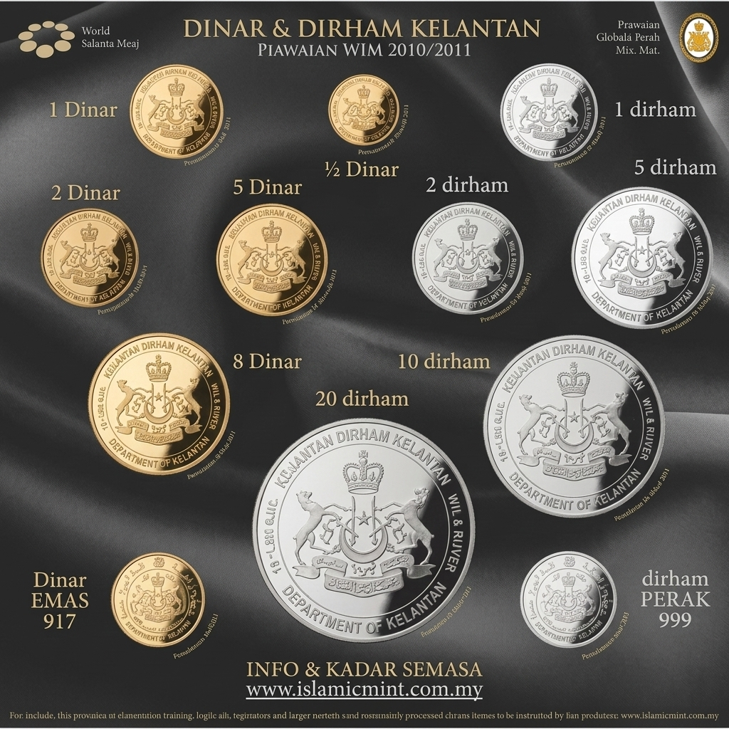 kelantan gold dinar and silver dirham denominations